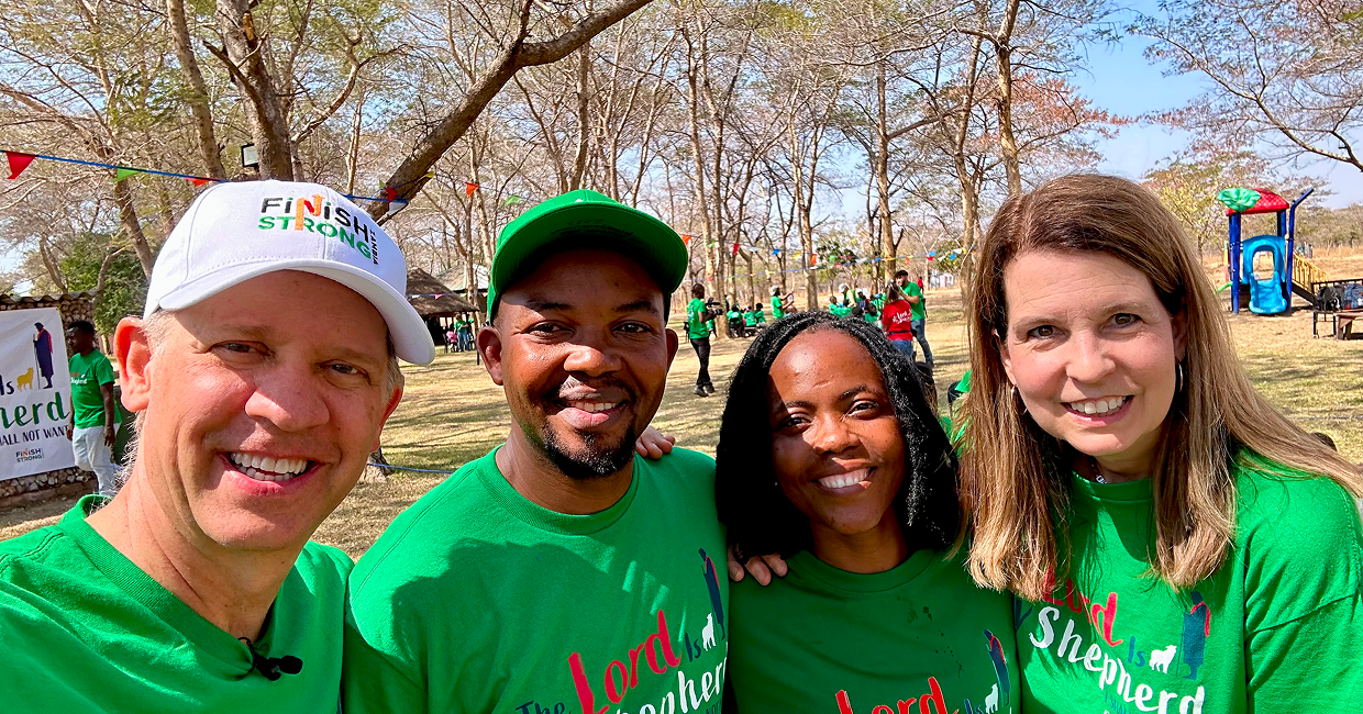 Happy people at community gathering